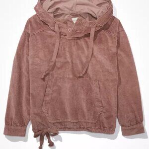 American Eagle Oversized Corduroy Hoodie, NWT, Soft & Cozy, Relaxed